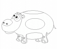 Funny hippopotamus - coloring page n° 443