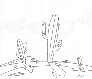 Mexican desert with Cactus plants - coloring page n° 445