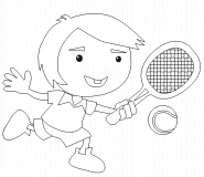 Young tennis player - coloring page n° 447