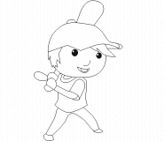 Young Baseball Player - coloring page n° 449