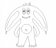 Cute Monster with Big Ears  - coloring page n° 451