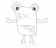 Yellow Monster with big Eyes - coloring page n° 452