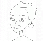 Portrait of young beautiful teenage girl smiling - coloring page n° 458