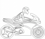 A stylised Racing Motorcycle - coloring page n° 459