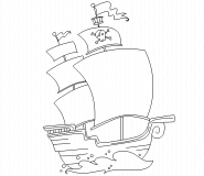 Pirate Ship - coloring page n° 460