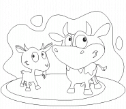 Cow and Goat  - coloring page n° 475