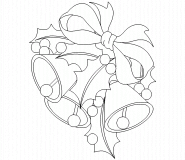 Christmas Bells with red ribbon - coloring page n° 480