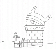 Santa Got Stuck in the Chimney - coloring page n° 481