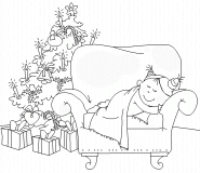 Little girl waiting for Santa Claus - coloring page n° 482