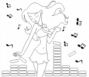 Dancing girl - coloring page n° 486