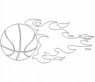 Flaming Basketball - coloring page n° 488