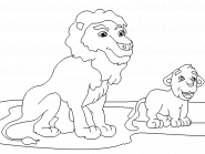 Male Lion and Cub - coloring page n° 49