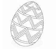 Easter Egg decorated with zig zag lines - coloring page n° 493