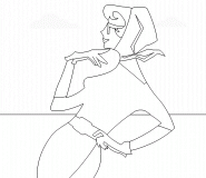 Classy Lady with Red Dress - coloring page n° 496