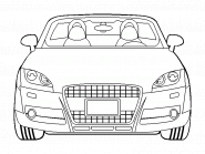 Frontal view of AUDI TT SPORTS CAR - coloring page n° 5