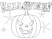 A Scary Halloween Pumpkin Lantern - coloring page n° 50