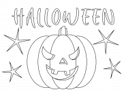 A Scary Halloween Pumpkin Lantern - coloring page n° 50