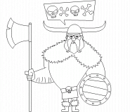 Viking with his ax - coloring page n° 500