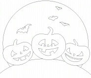 Halloween Pumpkins under the moonlight - coloring page n° 510