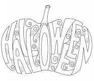 Pumpkin Shaped Halloween Logo - coloring page n° 511