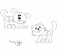 The Dog, the Cat and the Mouse - coloring page n° 519