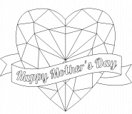 Happy Mother's Day | Shiny Red Ruby Heart - coloring page n° 530