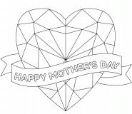 Happy Mother's Day | Shiny Red Ruby Heart - coloring page n° 530