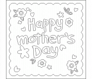 Happy mother's day card with flowers - coloring page n° 531