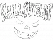 A pumpkin face glowing on Halloween night - coloring page n° 54