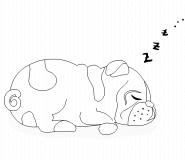 English Bulldog Sleeping - coloring page n° 544