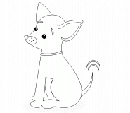 Chihuahua Dog Wagging His Tail  - coloring page n° 546