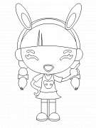Ashley in a cute pink dress - coloring page n° 55