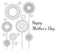 Happy Mother's Day (psychedelic flowers) - coloring page n° 555