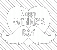 Happy Father's Day Mustache Heart - coloring page n° 569