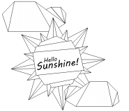 Origami sun and clouds - coloring page n° 572