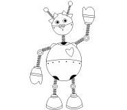 Pink Girl Robot - coloring page n° 581