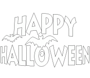 Happy Halloween logo with Bats - coloring page n° 594
