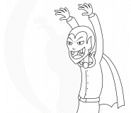 Vampire Dracula Holding up his Arms - coloring page n° 595