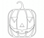 A pumpkin with 2 angry triangular eyes - coloring page n° 600