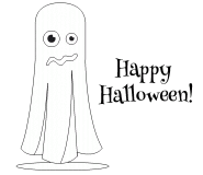A Funny Halloween Ghost - coloring page n° 606