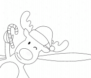 Rudolph the Red-Nosed Reindeer winking - coloring page n° 618