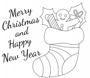 Merry Christmas sock  - coloring page n° 619