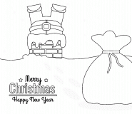 Santa coming down the Chimney - coloring page n° 620