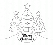 Snow Falling Over Christmas Tree - coloring page n° 622
