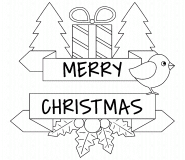 Merry Christmas Little Bird Greeting Card - coloring page n° 624