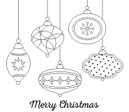 Vintage Christmas Baubles - coloring page n° 628