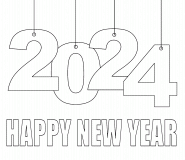Happy New Year 2024! - coloring page n° 630