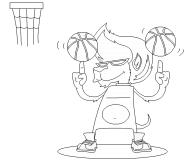 Funny Dog Playing With Basketballs - coloring page n° 635