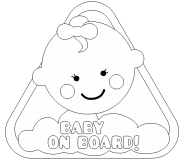 BABY ON BOARD! (girl) - coloring page n° 636