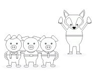 The three little Pigs - coloring page n° 642